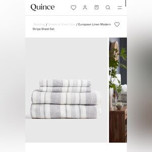 Quince European Linen modern Stripe Sheet Set